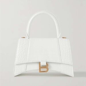 Balenciaga Hourglass croc white gold B